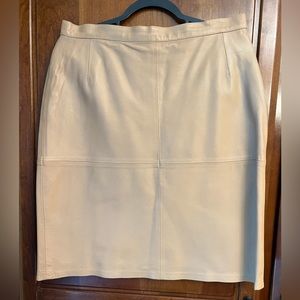 Camel/Tan leather pencil skirt- size 12